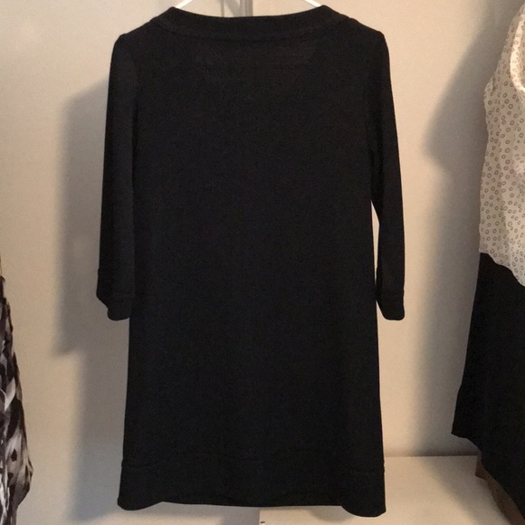 EUC KENSIE BLACK 3/4 SLEEVE DRESS BUTTONS & POCKET ACCENTS 2 LINED POCKETS. SZ M - Picture 2 of 8